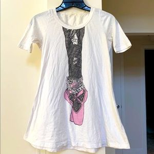 Ballerina shoe ballet tee t shirt top women’s xs